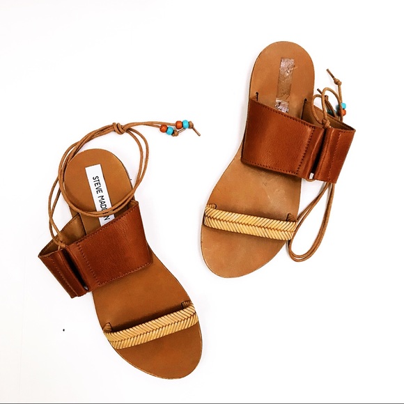 Steve Madden Shoes - • Steve Madden • Brown Leather Wrap Bead Sandals